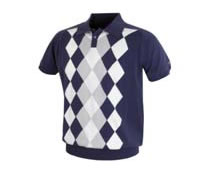 william hunt Summer 08 Short Sleeve Argyle Sweater Dark Blue.