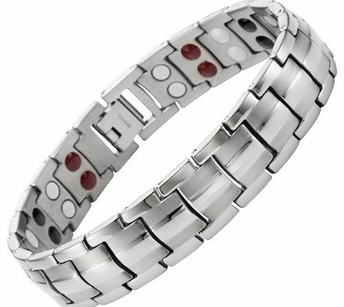 Willis Judd Mens New Four Element Titanium Magnetic Bracelet In Black Velvet Gift Box   Free Link Removal Tool