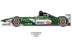 Wilson David Wilson- Jaguar R4- Mark Webber signed by artist Measures 48cm x 32cm (19``x13``)