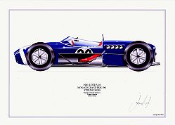 Wilson David Wilson- Lotus 18- Stirling Moss- signed by artist Measures 48cm x 32cm (19``x13``)