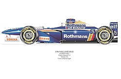 Wilson David Wilson- Williams FW18 Damon Hill- signed by artist Measures 48cm x 32cm (19``x13``)