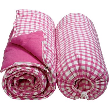 Win Green Candy Pink Gingham Sleeping Bag