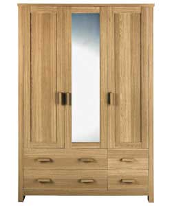 3 Door 4 Drawer Wardrobe with Mirror