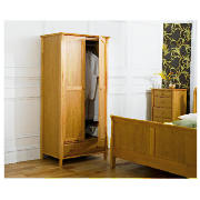 2 Door 1 Drawer Wardrobe, Oak