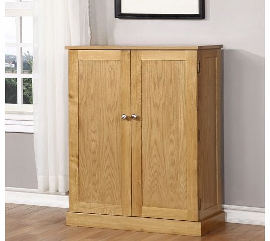 Solid Oak Shoe Cabinet - 15 Pairs