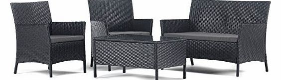  Rattan Garden Furniture 4-piece Sofa Table Set Collection