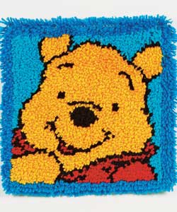 WINNIE THE POOH Latch Hook Mini Rug/Cushion Front