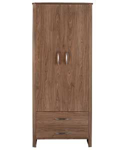 2 Door 2 Drawer Wardrobe - Walnut