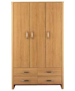 Woburn 3 Door 4 Drawer Wardrobe - Oak