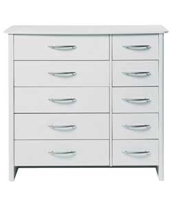 Woburn 5 Wide 5 Narrow Drawer Chest - White