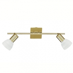 Angola Matt Brass Ceiling Light with 2 Spotlights