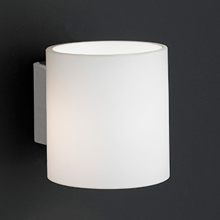 Wofi Lighting Aqaba Modern Nickel-matt Wall Light With A White Glass Shade