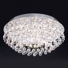 Baima Chrome and Crystal Ceiling Light Large