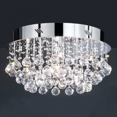 Baima Chrome and Crystal Ceiling Light Small