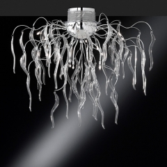 Wofi Lighting Charlston Chrome and Glass Ceiling Light