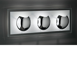 Wofi Lighting Colombo Modern Chrome And Glass Rectangular Wall Light With 3 Lights