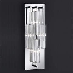 Wofi Lighting Dover Chrome and Glass Wall Light