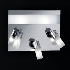 Guinea Chrome Wall Light 3 Spots 2 Ambient Lamps