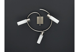 Wofi Lighting Katar Modern Energy Saving Ceiling Light In Nickel-matt With White Glass Shades