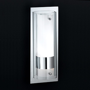 Wofi Lighting Lorenz Modern Chrome And Glass Wall Light With A Double Layered Shade