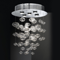 Luxor Chrome Ceiling Light with Decorative Glass