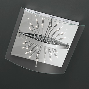 Michigan Chrome And Glass Square Ceiling Light