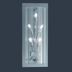 Wofi Lighting Michigan Chrome and Glass Wall Light Small