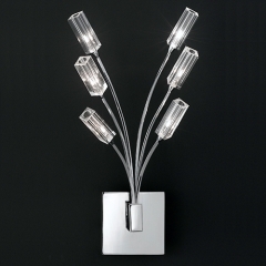 Wofi Lighting Montreal Chrome and Glass Wall Light