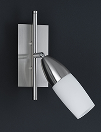 Wofi Lighting New Jersey Modern Energy Saving Wall Light In Nickel-matt With A White Glass Shade