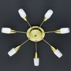 Pali II Low Energy Brass 7 Lamp Ceiling Light