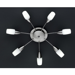 PaliII Low Energy Nickel 7 Lamp Ceiling Light