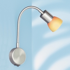 Sleeve Vetro Nickel Flexible Orange Wall Light