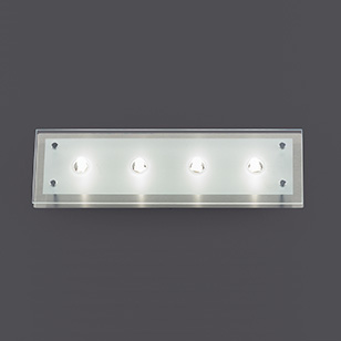 Wofi Lighting Sole Modern 4 Light Rectangular Wall Light With Clear And Opal Glass Shade