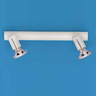 Tex Modern White Wall Light With 2 Halogen Spotlights