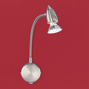 Tobi Modern Wall Light With Flexible Arm In A Nickel Matt Finish