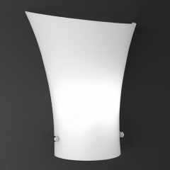 Zibo White Glass Wall Light Small