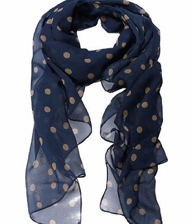 Womdee TM) Fashion Charming Beautiful Beige Polka Dot Warm Scarf Wrap Women Lady Girl Shawl-Navy Blue With Womdee Accessory