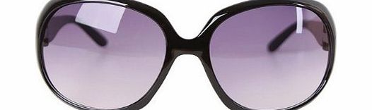Womdee TM) Fashion Vintage Oversized Frame Sunglasses-Black With Womdee Accessory Necklace