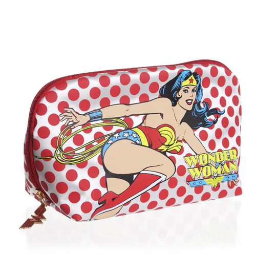 Woman Retro Spot Print Make Up and Wash Bag