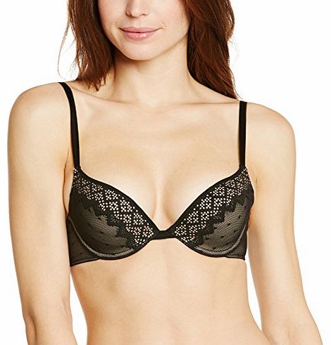 Wonderbra Womens Gel Bra Pixel Push-Up Graphic Push Up Bra - Black - Black - 34AA (Brand size: 90A)