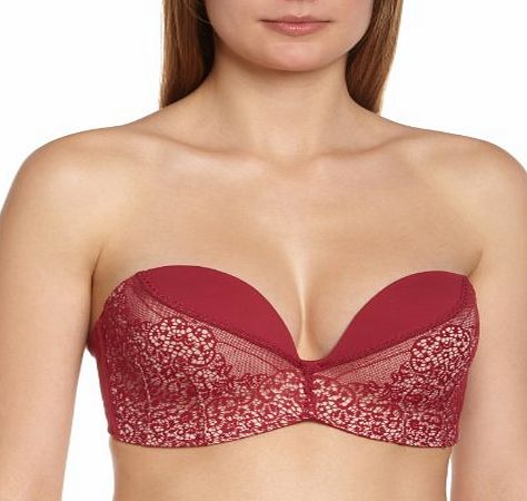 Wonderbra Womens PERFECT STRAPLESS LACE - SG Bandeau Strapless Everyday Bra Everyday Bra, Pink (Ruby), 34E (Manufacturer Size: 90E)