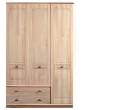 Caxton Furniture Florence 3 Door 2 Drawer Wardrobe