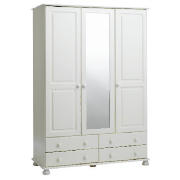 3 Door 4 Drawer with Mirror Wardrobe,