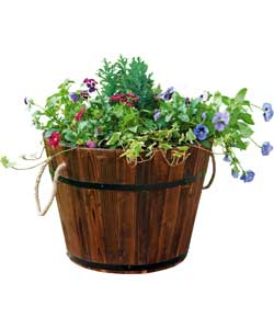 Wooden Barrel Garden Planter