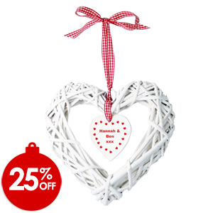 Wicker Heart with Inner Hanging Heart