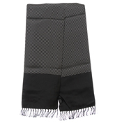 Black and White Polka Dot Tassle Scarf