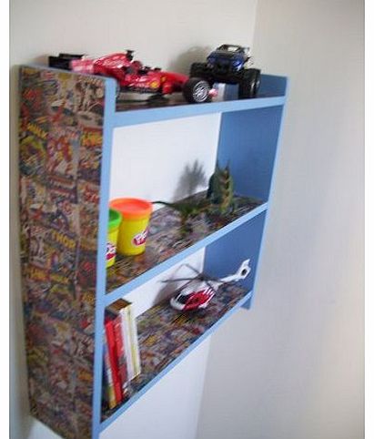 60cm BOYS BEDROOM MARVEL COMIC HERO SHELVES, SHELF, BOOKCASE, TOY STORAGE