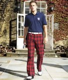 Woodworm Stromberg Golf Rio Mar Red/Navy Check Trouser 36` / Length: Regular 31