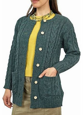 Woolovers Wool Overs Womens British Wool Aran Cardigan Kiltimagh Medium