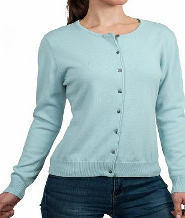 Woolovers Wool Overs Womens Silk amp; Cotton Crew Neck Cardigan Spearmint Medium